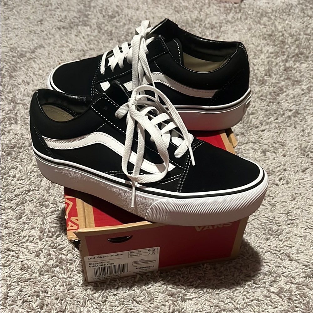 Vans Classic Black and White Skate Shoes